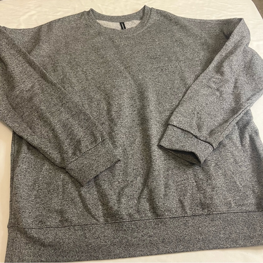 LazyPants Women’s Large Gray Marled Cozy Oversized Crewneck Sweatshirt Pullover